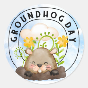 Sticker Rond Marmotte