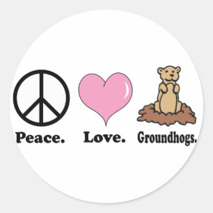 Sticker Rond marmotte de l'amour de la paix