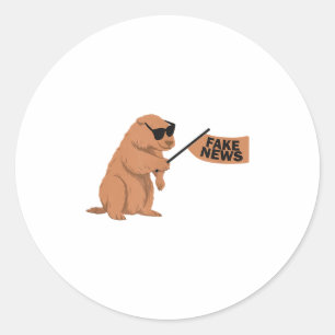 Sticker Rond Marmotte Fausse Nouvelle Marmotte Influenceur Rése