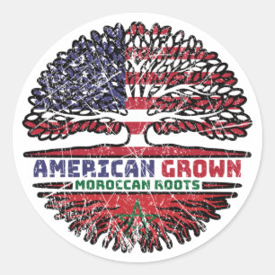 Sticker Rond Maroc Maroc États-Unis Amérique États-Unis