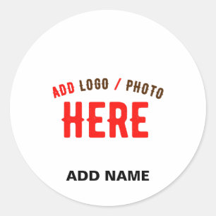 STICKER ROND MARQUE BLANCHE MODERNE ET PERSONNALISABLE VÉRIFIÉE