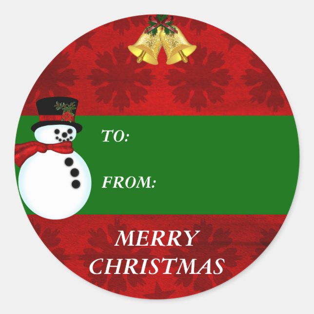 Sticker Rond Marque cadeau Noël (Devant)