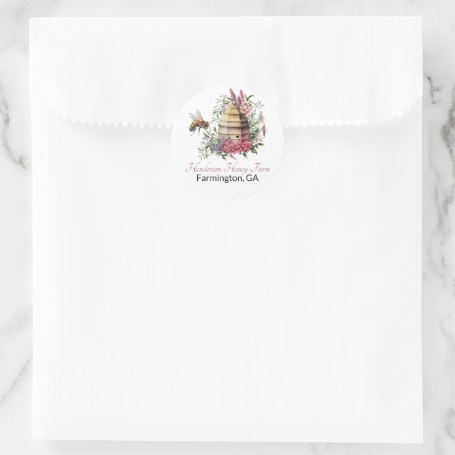 Sticker Rond Marque commerciale miel (Sac)