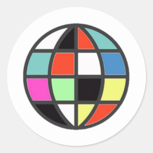 Sticker Rond Marque de logo (image globe modifiable)