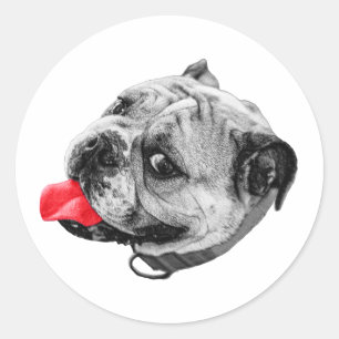 Sticker Rond Marque de sourire rouge