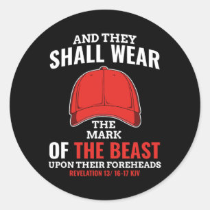 Sticker Rond Marque Drôle Anti Trump De La Bête Rouge Casquette
