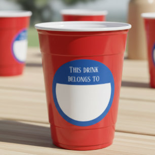 Sticker Rond Marqueur d'étiquette de nom pour boissons Fête