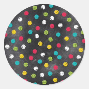 Sticker Rond Marquez-le à la craie ! Pois d'arc-en-ciel - copi