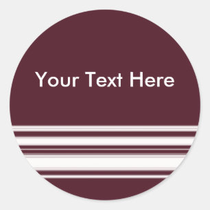 Sticker Rond Marron et blanc barre l'autocollant