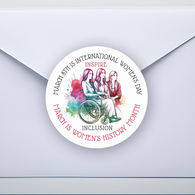 Sticker Rond Mars est le Mois de l'histoire des femmes Inspirer (Créateur téléchargé)
