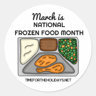 Sticker Rond Mars est le Mois national des aliments congelés