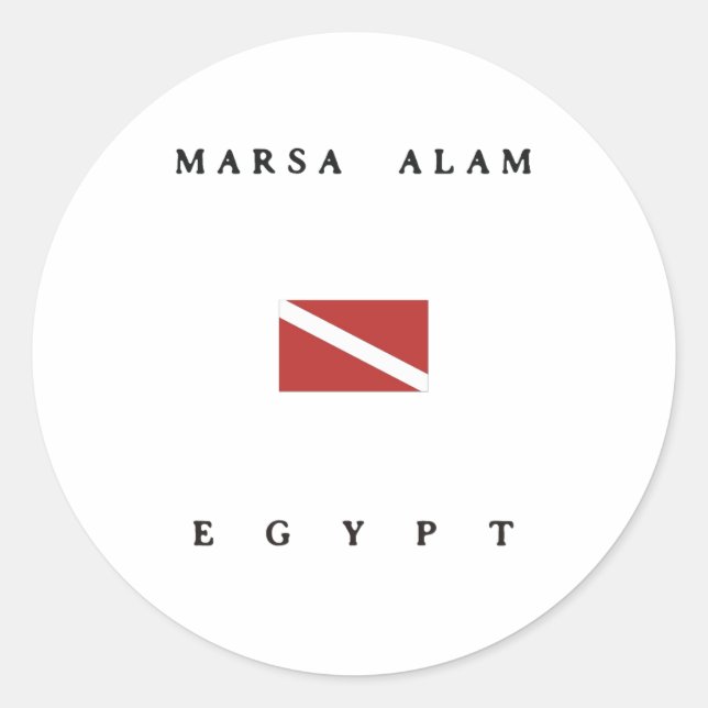 Sticker Rond Marsa Alam Egypt Drapeau de plongée (Devant)