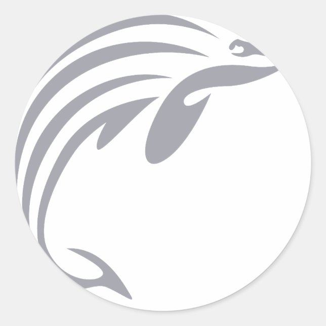 Sticker Rond Marsouin de port en style dessin de souhaits (Devant)