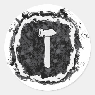 Sticker Rond Marteau argenté