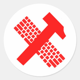 Sticker Rond Marteau et clavier