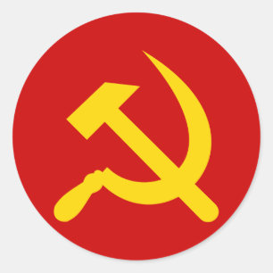 Sticker Rond Marteau et faucille de communisme