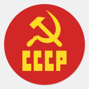 Sticker Rond Marteau russe communiste et faucille de CCCP