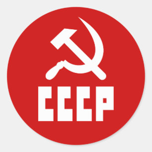 Sticker Rond Marteau russe et faucille communiste CCCP