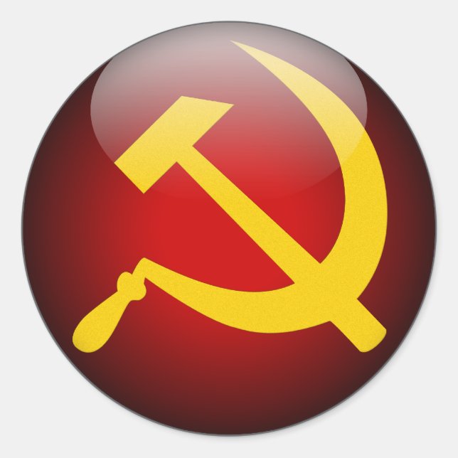 Sticker Rond Marteau russe soviétique et faucille (Devant)