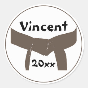 Sticker Rond Martial Arts Brown Belt