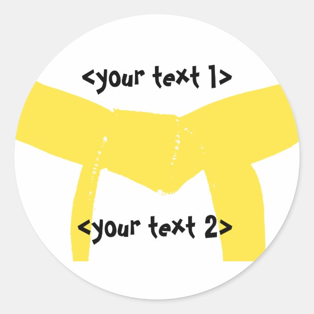 Sticker Rond Martial Arts Ceinture Jaune (Devant)