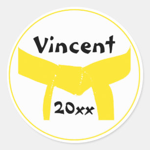 Sticker Rond Martial Arts Ceinture Jaune