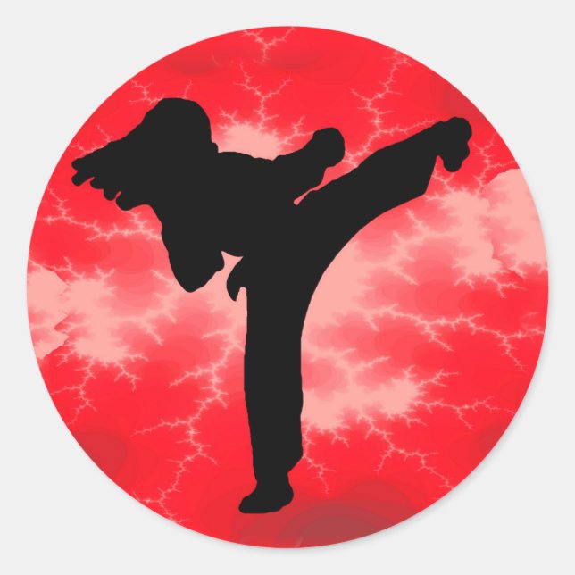 Sticker Rond Martial Arts Red Lightning femme (Devant)
