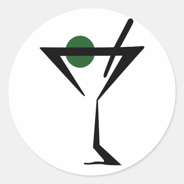 Sticker Rond Martini Glass (Devant)