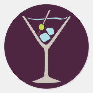 Sticker Rond Martini Glass