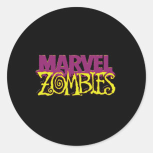 Sticker Rond Marvel Zombies Official Color Logo Halloween