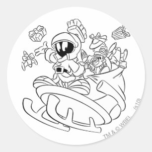 Sticker Rond MARVIN LE MARTIAN™ avec jouets