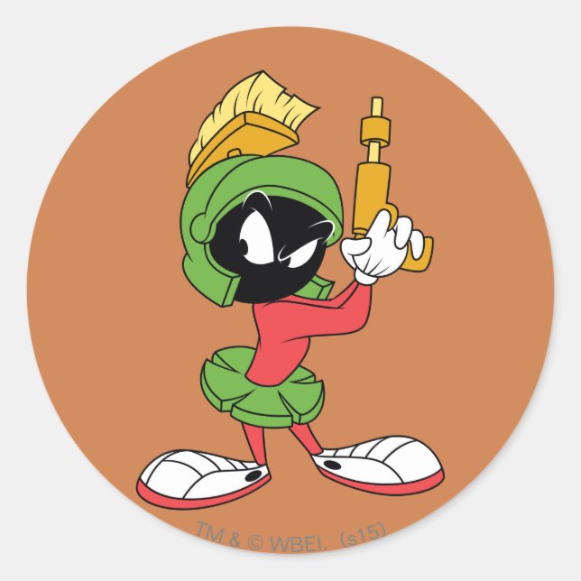 Sticker Rond MARVIN MARTIAN™ Prêt Avec Laser (Devant)