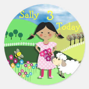 Sticker Rond Mary Avait Un Petit Thème De Rhyme De Pépinière D'