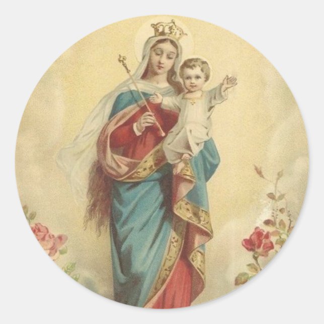 Sticker Rond Mary Help des chrétiens (Devant)