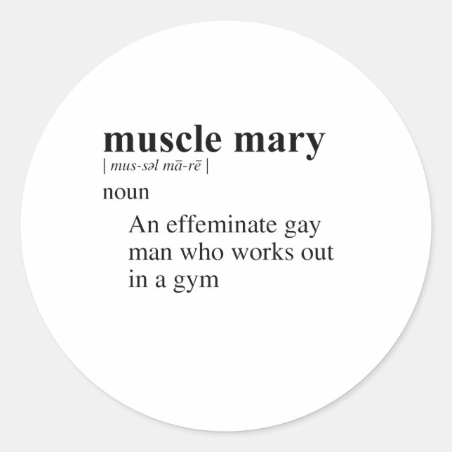 STICKER ROND MARY LA MUSCLÉE (Devant)