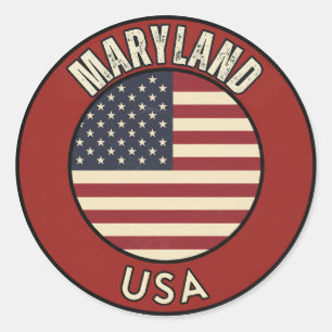 Sticker Rond Maryland États-Unis d'Amérique