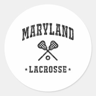 Sticker Rond Maryland Lacrosse Vintage Gameday Retro Lacrosse L