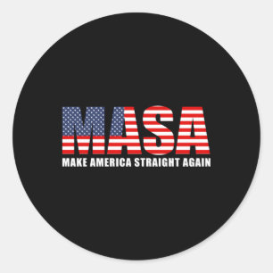 Sticker Rond Masa redresse le drapeau américain
