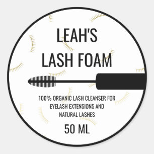 Sticker Rond Mascara Wand Faux Gold Lashes