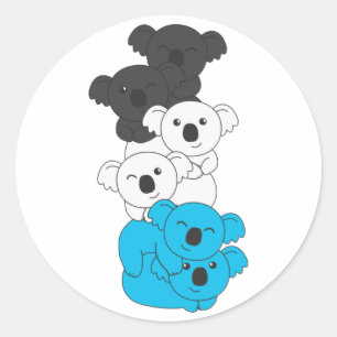 Sticker Rond Mascic Flag Pride Lgbtq Cute Koala Pile Classic Ro
