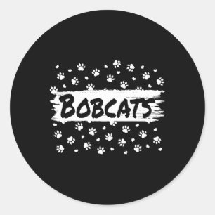Sticker Rond Mascotte Bobcats Esprit scolaire Hommes Femmes Léo