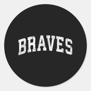 Sticker Rond Mascotte Braves Mascot Sport Vintage Nom de sport 