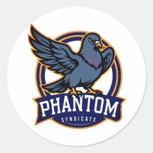 Sticker Rond Mascotte Pigeon Féroce de Phantom Syndicate   Cade