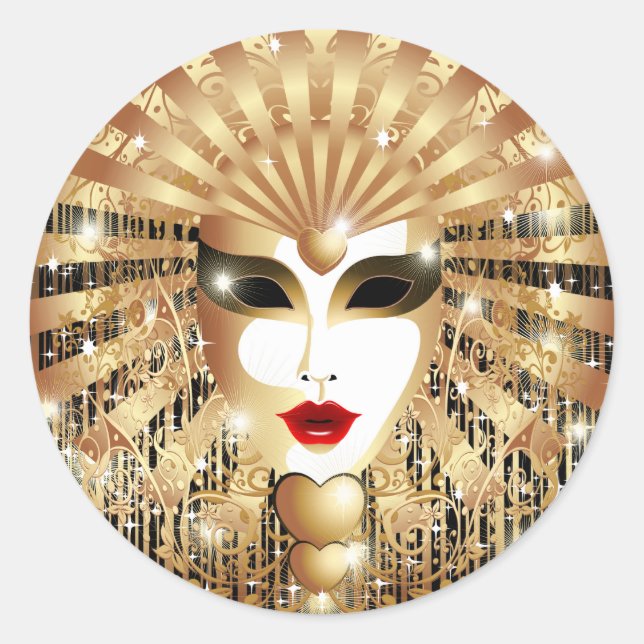 Sticker Rond Mask de la Fête du Venice Carnival (Devant)