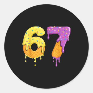 Sticker Rond Mason 67 Glace Dégoulinante Mème Six Sept Drôle