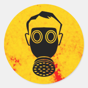 Sticker Rond masque à gaz