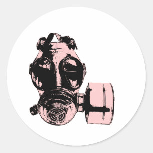 Sticker Rond Masque à gaz