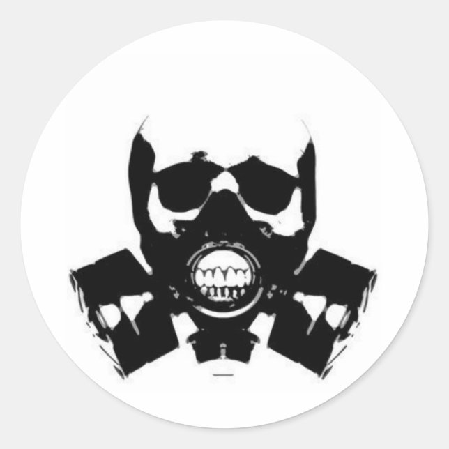 Sticker Rond masque à gaz (Devant)
