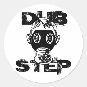 Sticker Rond Masque à gaz Dubstep