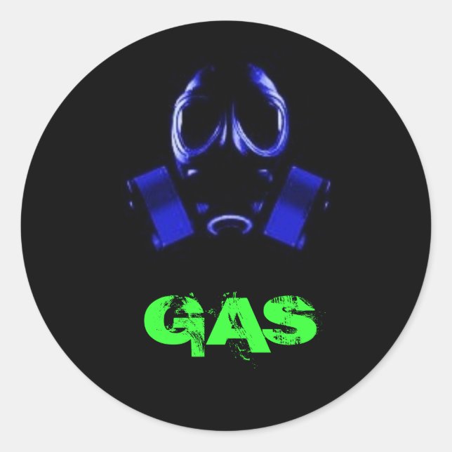 Sticker Rond masque à gaz, GAZ (Devant)